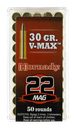 HORNADY 83202 VARMINT EXPRESS 22 WMR 30 GRAIN V-MAX 50 RNDS