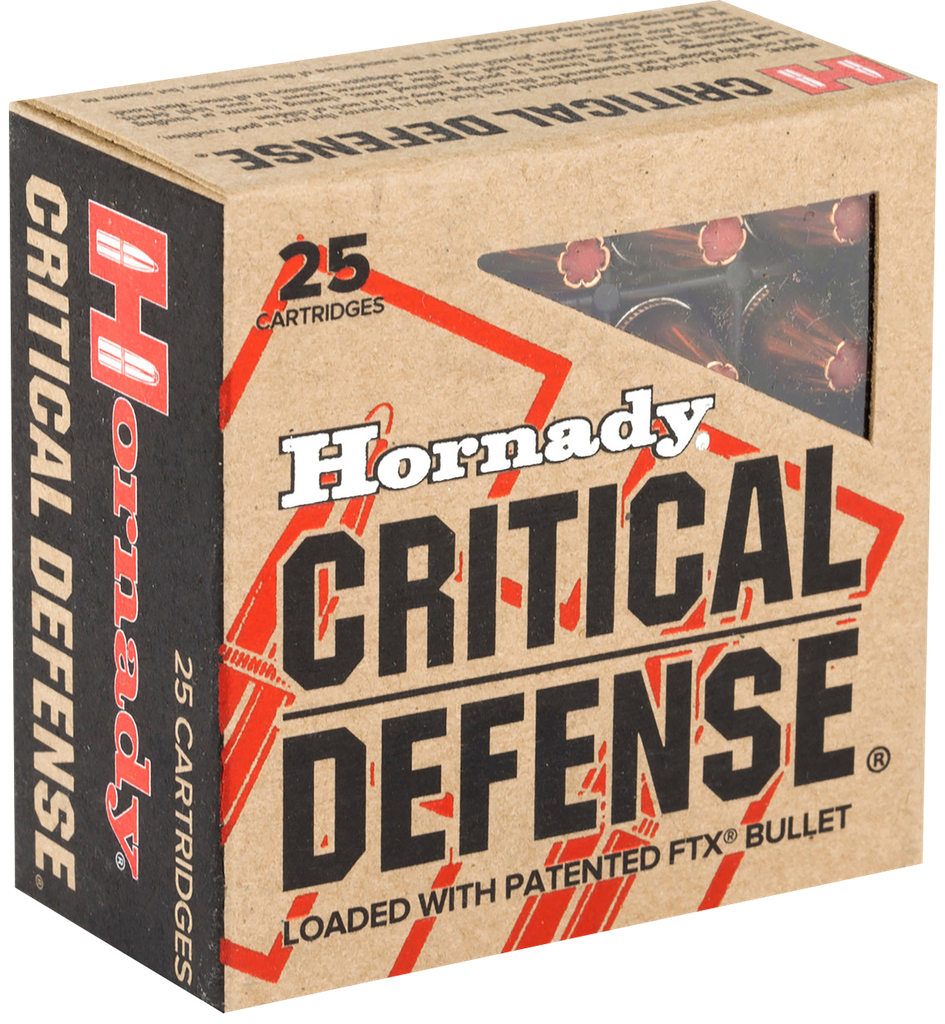 HORNADY 90250 CRITICAL DEFENSE 9MM LUGER 115 GRAIN FLEX TIP 25 RNDS