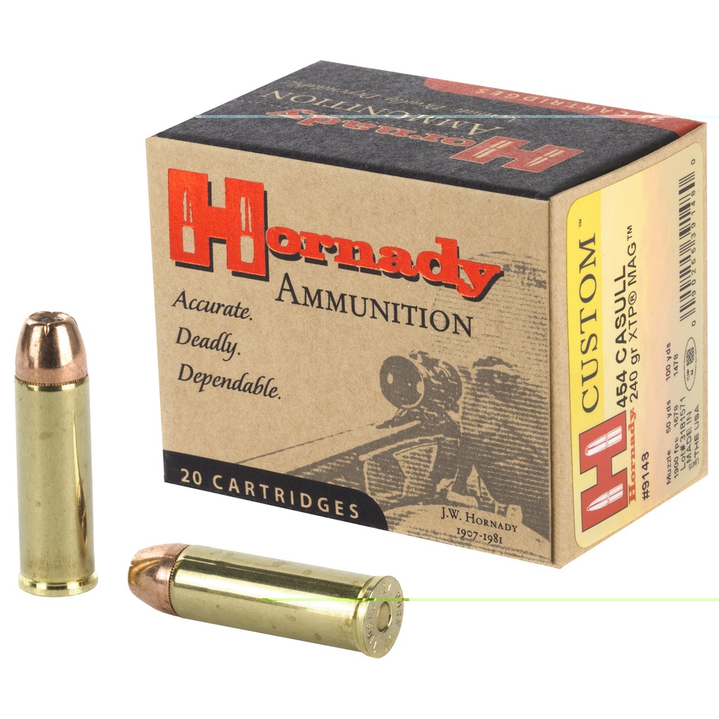 HORNADY 9148 CUSTOM 454 CASULL 240 GRAIN XTP MAG 20 RNDS