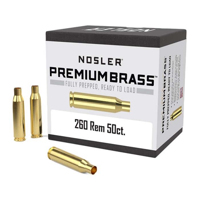NOSLER CUSTOM 260 REMINGTON PREMIUM BRASS BOX OF 50CT. #11354
