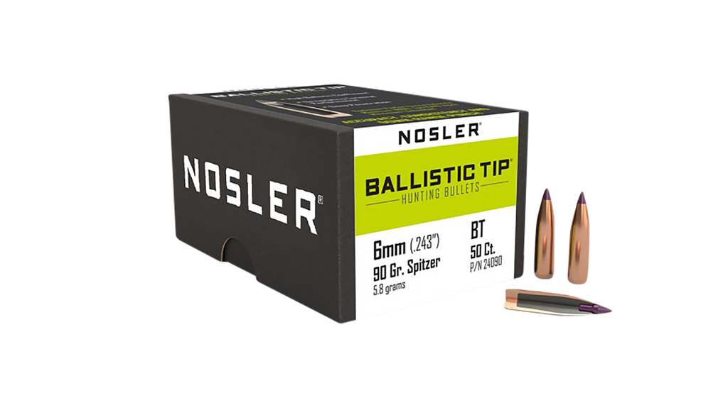 NOSLER 24090 BALLISTIC TIP 6MM 90 GRAIN HUNTING 50 CNT 