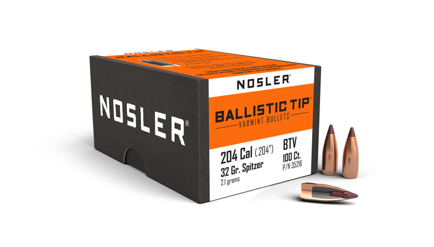 NOSLER 35216 BALLISTIC TIP VARMINT 204 CAL 32 GRAIN 100 CNT