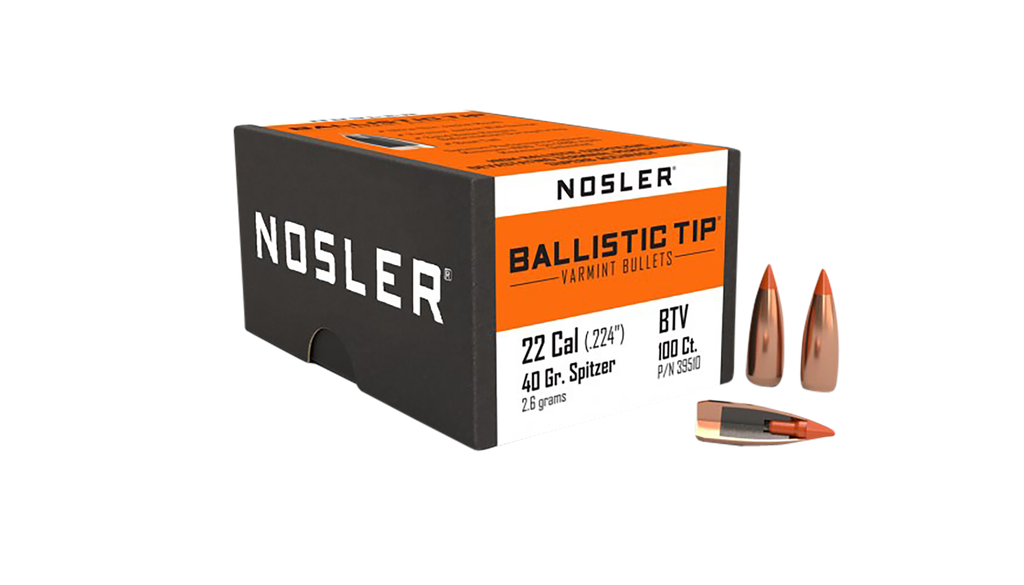 NOSLER 39510 BALLISTIC TIP 22 CALIBER 40 GRAIN SPITZER 100 CNT