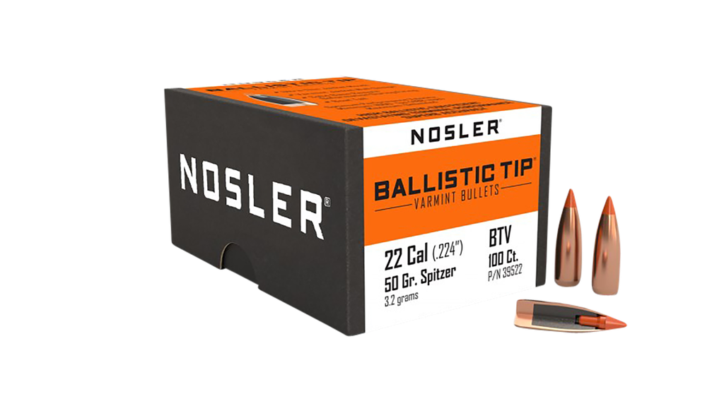 NOSLER BALLISTIC TIP, NOS 39522 BLSTC VAR   22 50 SPTZR   100