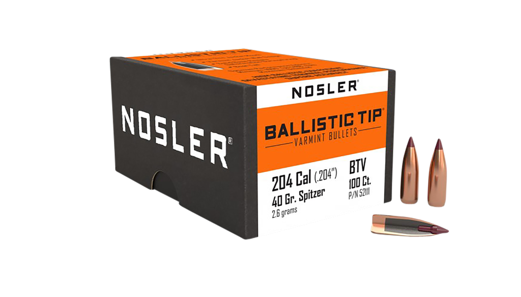 NOSLER 52111 BALLISTIC TIP 20 CALIBER 40 GRAIN SPITZER 100 CNT 