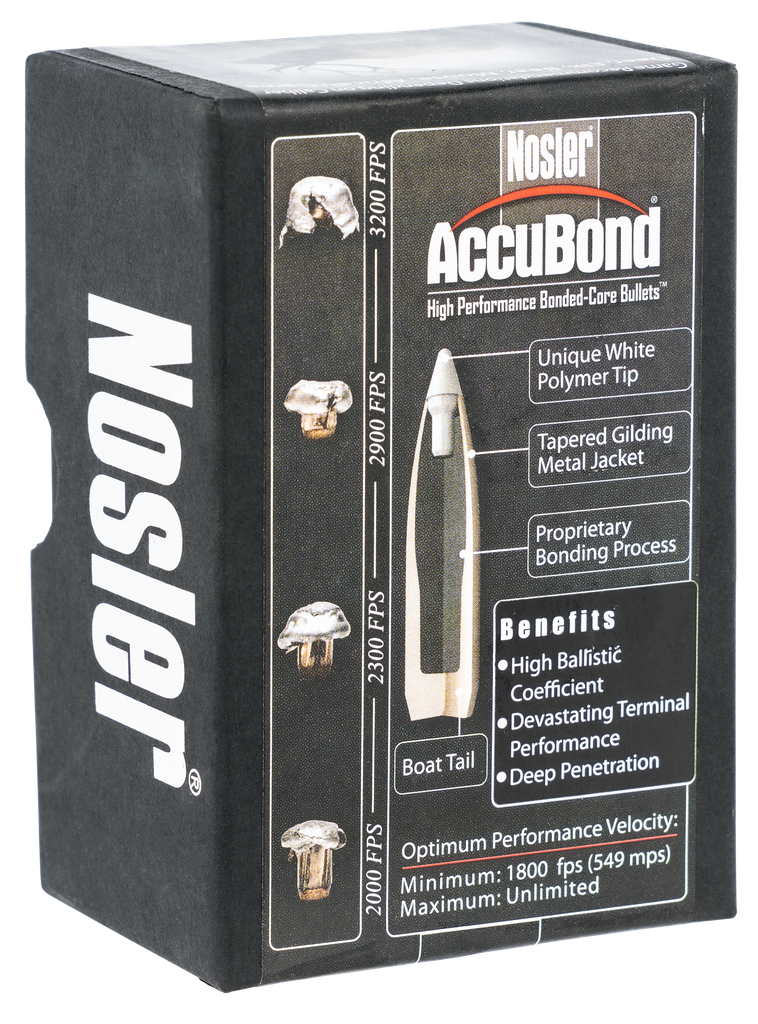 NOSLER 56357 ACCUBOND 6MM 90 GRAIN SPITZER POINT 50 CNT