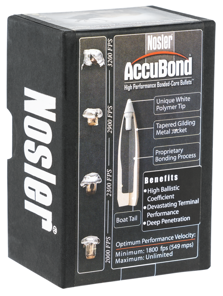NOSLER 56902 ACCUBOND 6.5MM 130 GRAIN SPITZER POINT 50 CNT