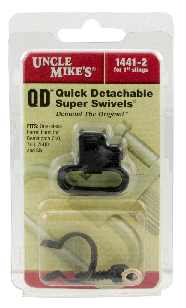 UNCLE MIKES 14412 SUPER SWIVEL QUICK DETACH BLUED 1 IN LOOP FOR REMINGTON 7600/ 760 (1969-PRESENT) SWIVELS