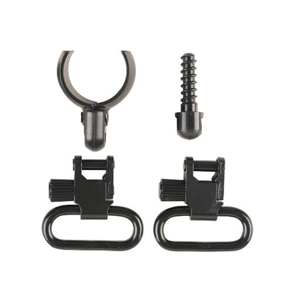 UNCLE MIKES QUICK-DETACH 12 GAUGE SHOTGUN SWIVELS, 1", STEEL, BLACK