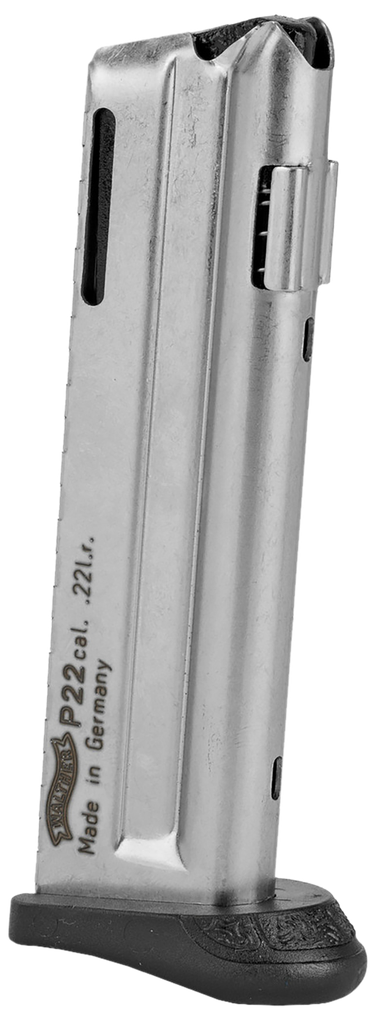 WALTHER ARMS 512604 P22 10RD DETACHABLE W/FINGER REST 22 LR BLACK STEEL
