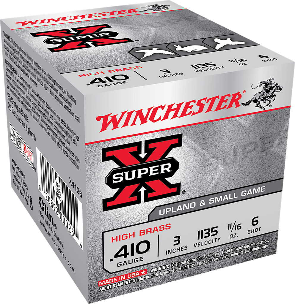 WINCHESTER X4136 SUPER-X HEAVY GAME LOAD 410 GA 3" 11/16OZ 6 SHOT 25 RNDS