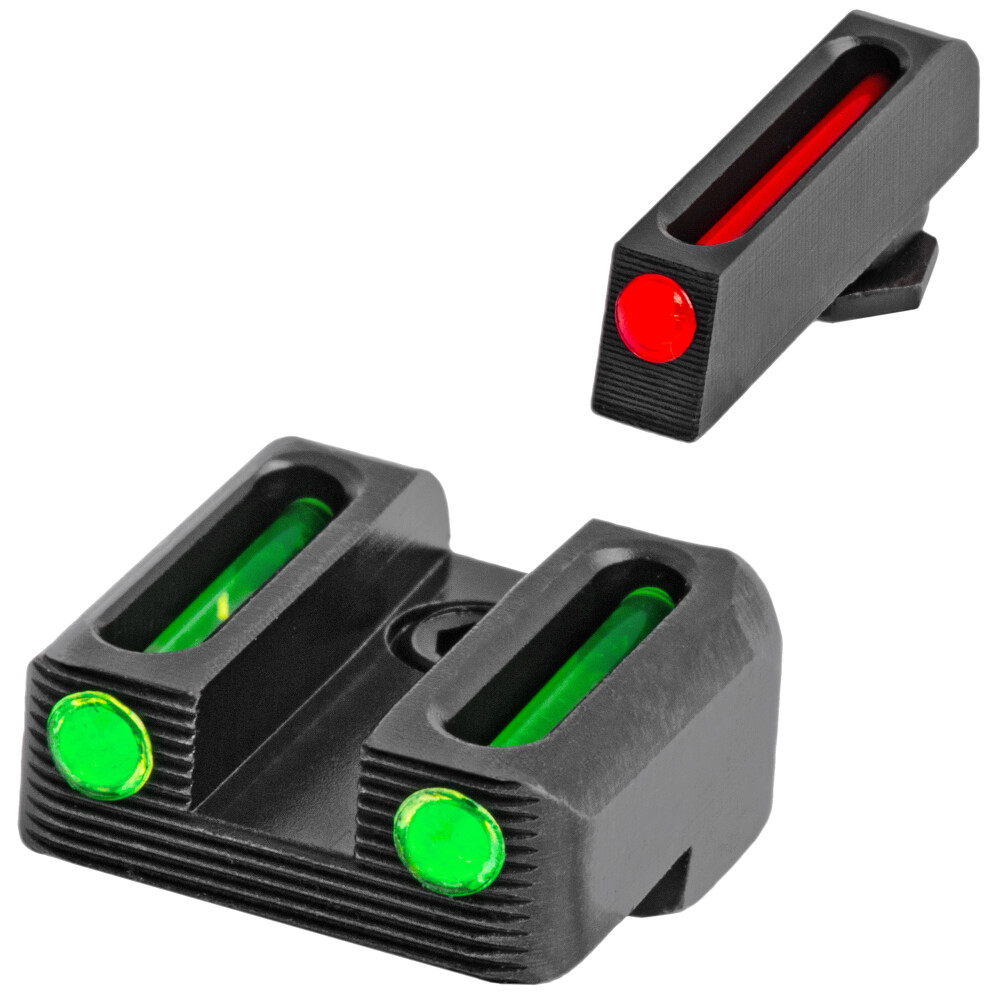 TRUGLO BRITE-SITE FIBER OPTIC SIGHT SET FOR SPRINGFIELD XD SERIES MODELS 3 DOT SIGHTS CNC MACHINED STEEL HOUSING MATTE BLACK FINISH