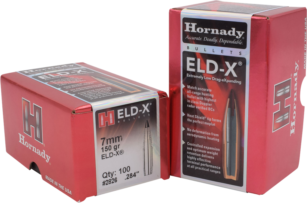 HORNADY 2826 ELD-X 7MM .284 150 GR EXTREMELY LOW DRAG 100 CNT