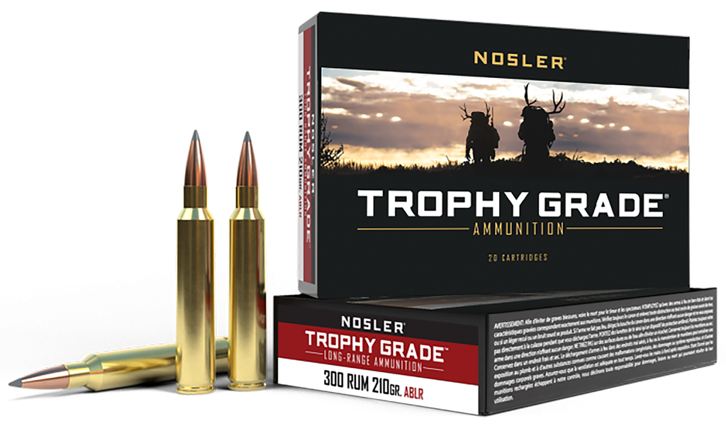 NOSLER 60129 TROPHY GRADE LONG-RANGE 300 RUM 210 GRAIN ABLR 20 RNDS