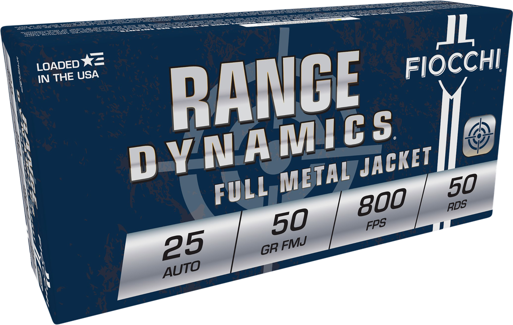FIOCCHI 25AP RANGE DYNAMICS 25 ACP 50 GRAIN FULL METAL JACKET 50 RNDS