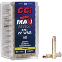 CCI 0063 MAXI-MAG TNT 22 WMR 30 GRAIN TNT JACKETED HP 50 RNDS