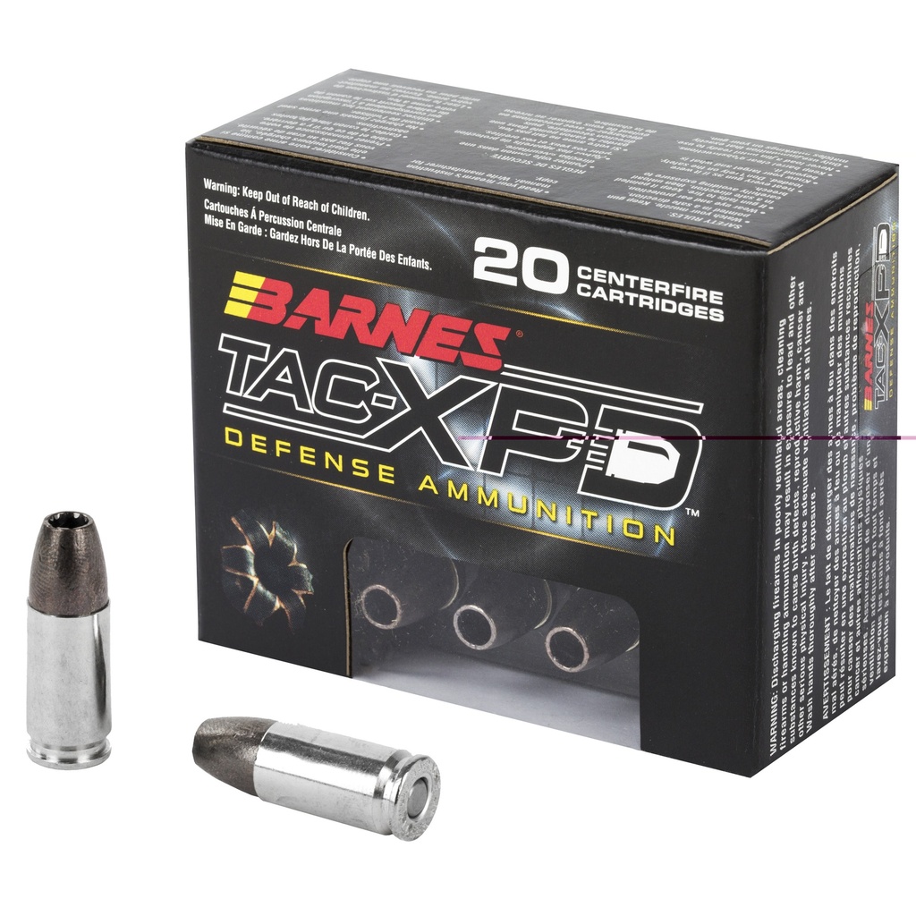 BARNES 21551 TAC-XPD 9MM 115GR HP 20 ROUNDS