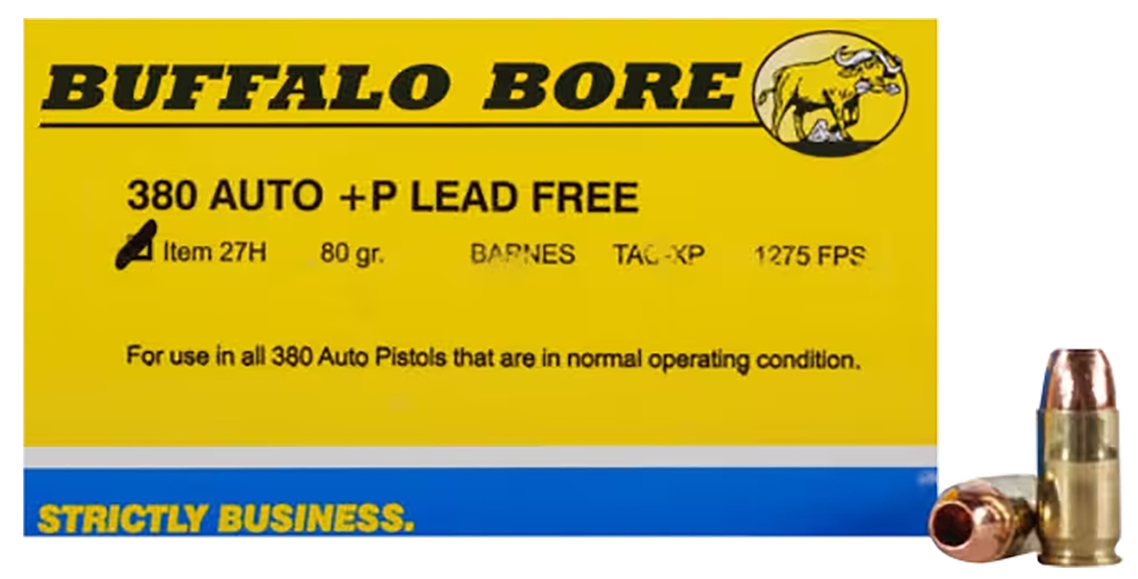 BUFFALO BORE 27H20 STRICTLY BUSINESS 380 ACP +P 80 GRAIN BARNES TAC-XP LF 20 RNDS