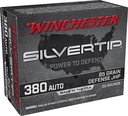 WINCHESTER W380ST SILVERTIP 380 ACP 85 GRAIN HP 20 RNDS 