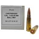 IGMAN 7.62X39 MM AMMO 123GR FMJ BRASS CASE 20 ROUNDS
