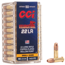 CCI 0047 VELOCITOR RIMFIRE 22 LR 40GR COPPER PLATED HOLLOW POINT 50 PER BOX