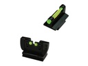 HI VIZ SIGHT SET RUGER 10/22 STEEL FIBER OPTIC GREEN ADJUSTABLE REAR, INTERCHANGEABLE RED & GREEN FRONT