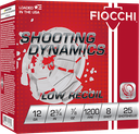 FIOCCHI 1278OZ8 TARGET LOW RECOIL TRAINER 12GAUGE 2.75" 7/8OZ 8SHOT 25 PER BOX
