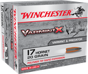WINCHESTER X17P VARMINT X 17 HORNET 20 GR POLYMER TIP 20 PER BOX