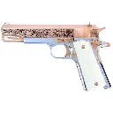 SEATTLE ENGRAVING COLT 1911 GOV'T DIA DE LOS MUERTOS 45 ACP 18K ROSE GOLD SLIDE CHROME FRAME