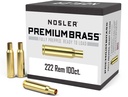 NOSLER UNPRIMED BRASS RIFLE CARTRIDGE CASES 100-CT .222 REM #10058